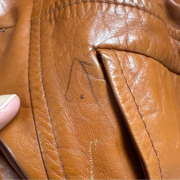 Vintage Leather Fur Collar Coat - Picture 12 of 13